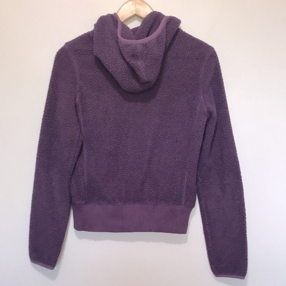 AMERICAN Eagle purple sherpa cropped zip up sweater hoodie size Small - Picture 5 of 10